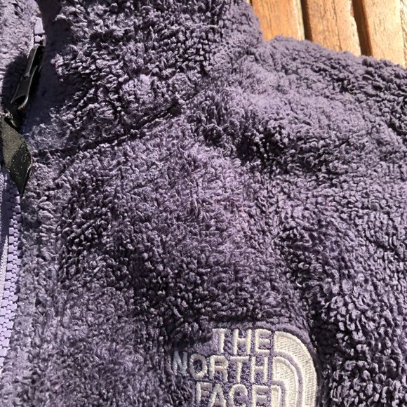 North Face Fuzzy Zip Up Jacket in Plum - Picture 4 of 6